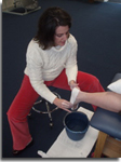 Rebecca Kirgan, physical therapist at Atlantic PT, works on Orthodic Fabrication